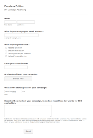 Election Advertising Request Form Template