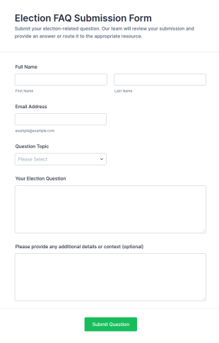 Election FAQ Submission Form Template