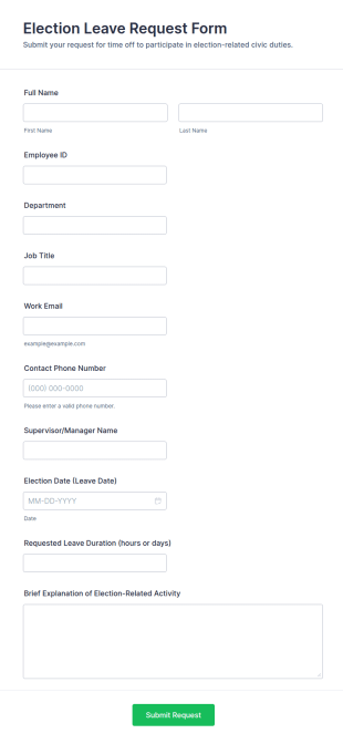 Election Leave Request Form Template