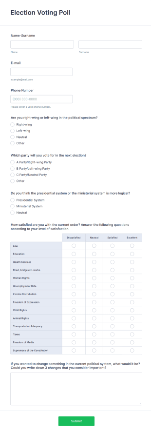 Election Voting Poll Form Template