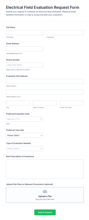 Electrical Field Evaluation Request Form Template