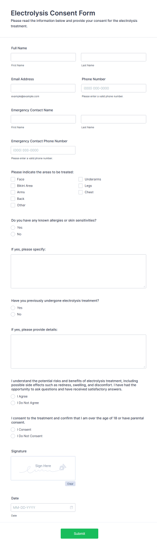 Electrolysis Consent Form Template