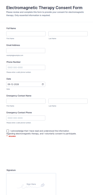 Electromagnetic Therapy Consent Form Template