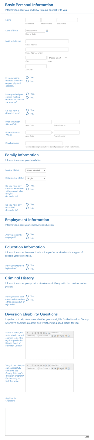 KS Electronic Diversion Application Form Template