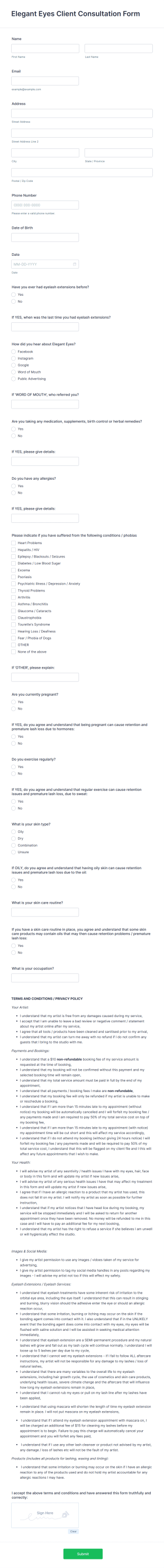 Client Consultation Form JLB