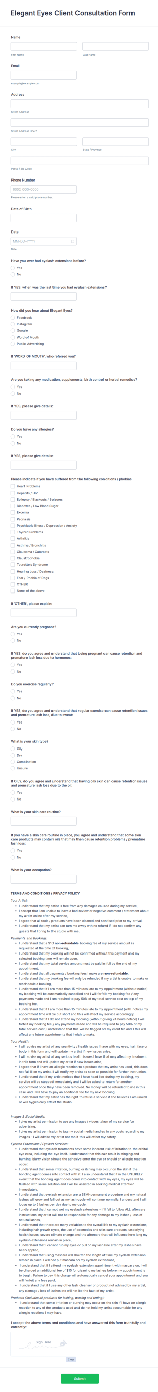 Client Consultation Form JLB
