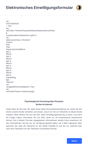 Elektronisches Einwilligungsformular