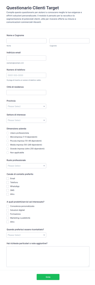 Elenco Clienti Target Form