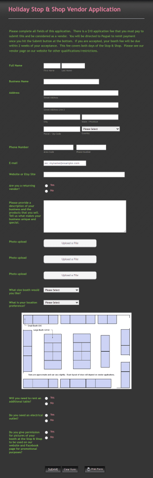 Elns Stop Shop Vendor Application Form Template