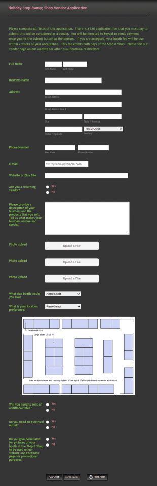 Stop & Shop Vendor Application Form Template