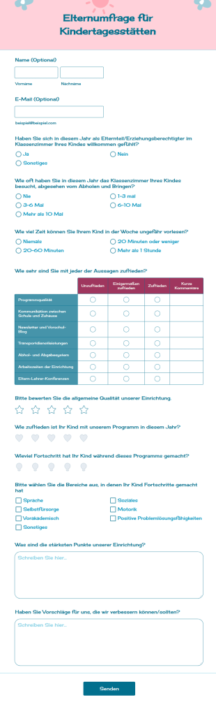Elternumfrage Für Kindertagesstätten