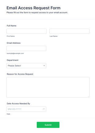Email Access Request Form Template