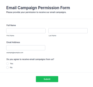 Email Campaign Permission Form Template