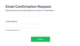 Email Confirmation Request Form Template