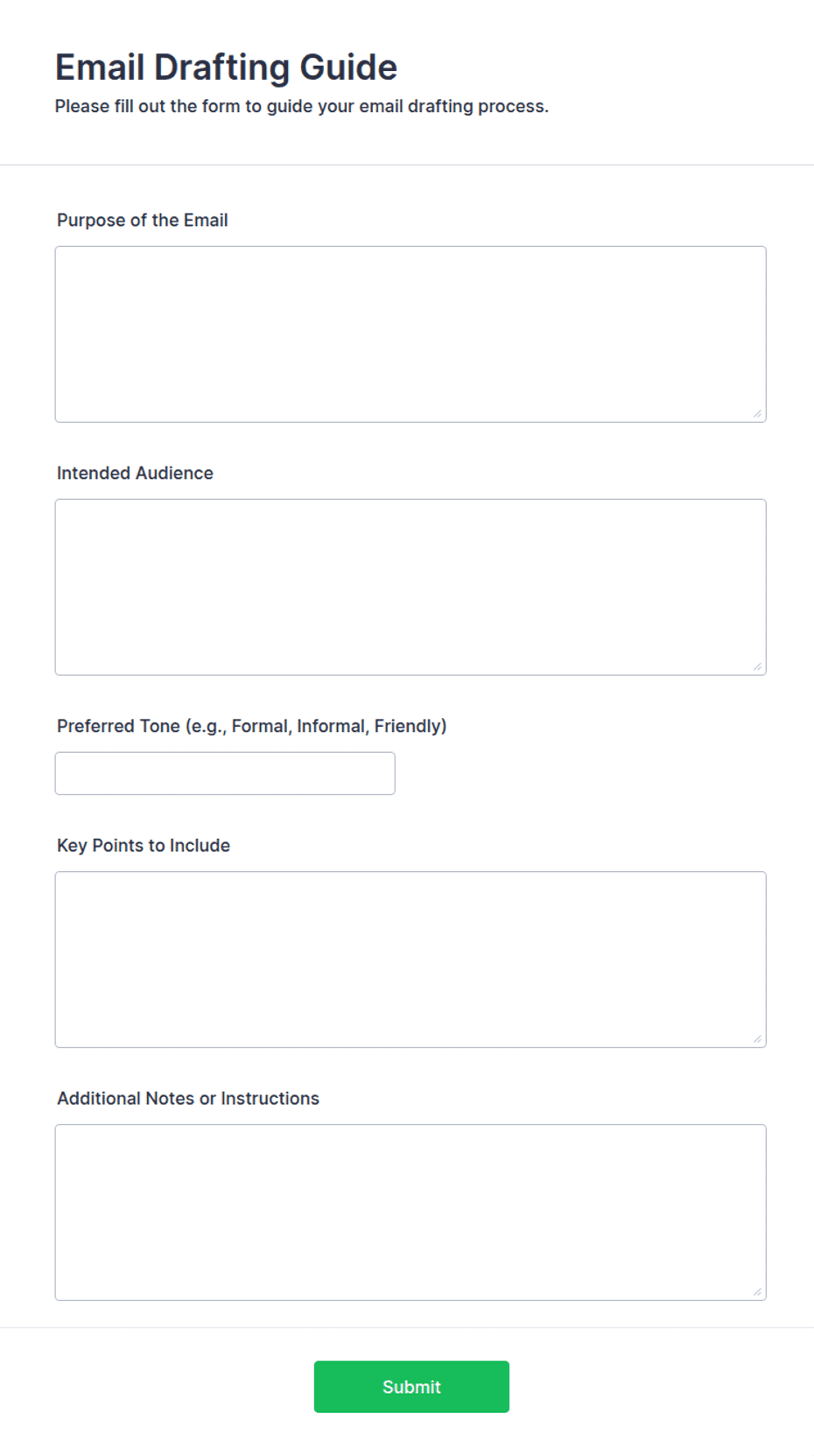 Email Drafting Guide Form Template | Jotform