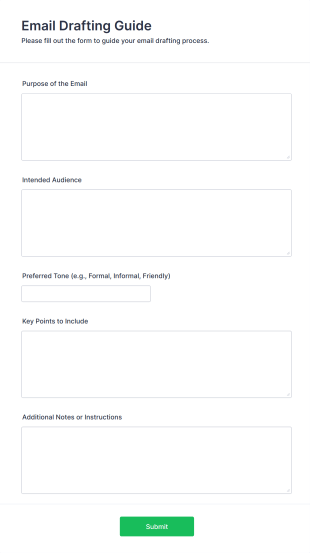 Email Drafting Guide Form Template