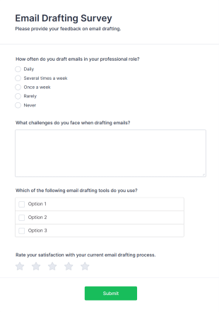 Email Drafting Survey Form Template