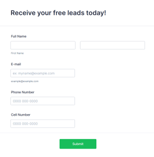 Email Lead Generation Form Template
