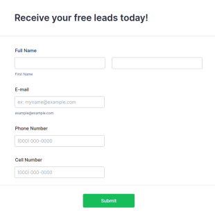 Email Lead Generation Form Template