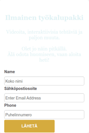 EMail Ilmoittautumislomake