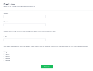 Email Liste Form Template
