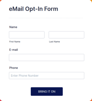 EMail Opt In Form Template
