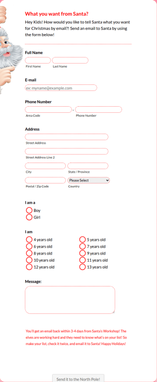 Email Santa Form 2