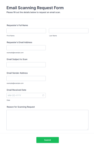 Email Scanning Request Form Template