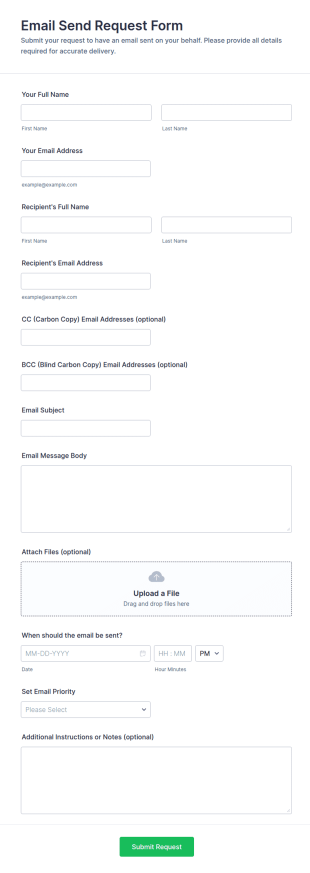 Email Send Request Form Template