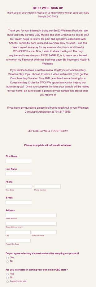 Email Sign Up Form Template