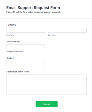 Email Support Request Form Template
