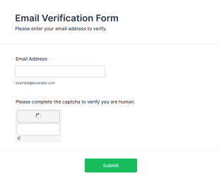 Email Verification Form Template