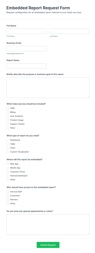 Embedded Report Request Form Template