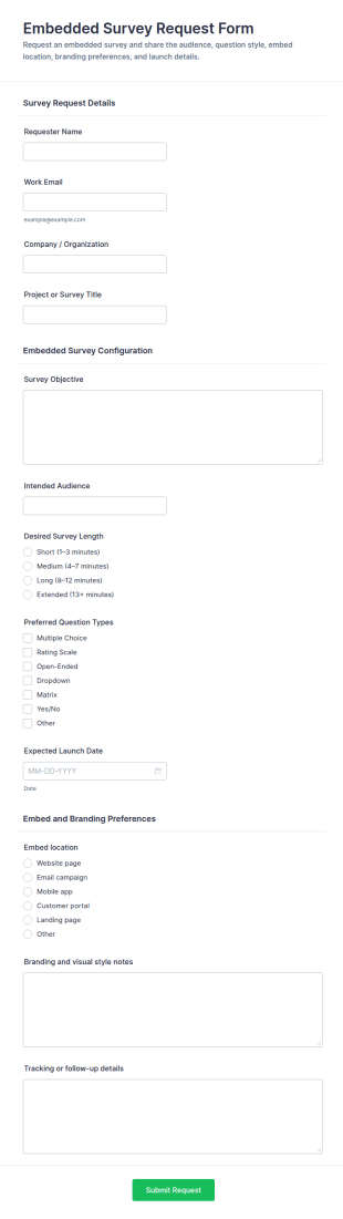 Embedded Survey Request Form Template