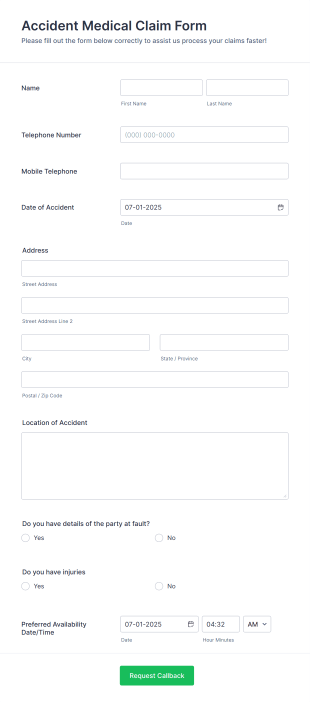 Emergency Claim Form Template