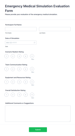 Emergency Medical Simulation Evaluation Form Template