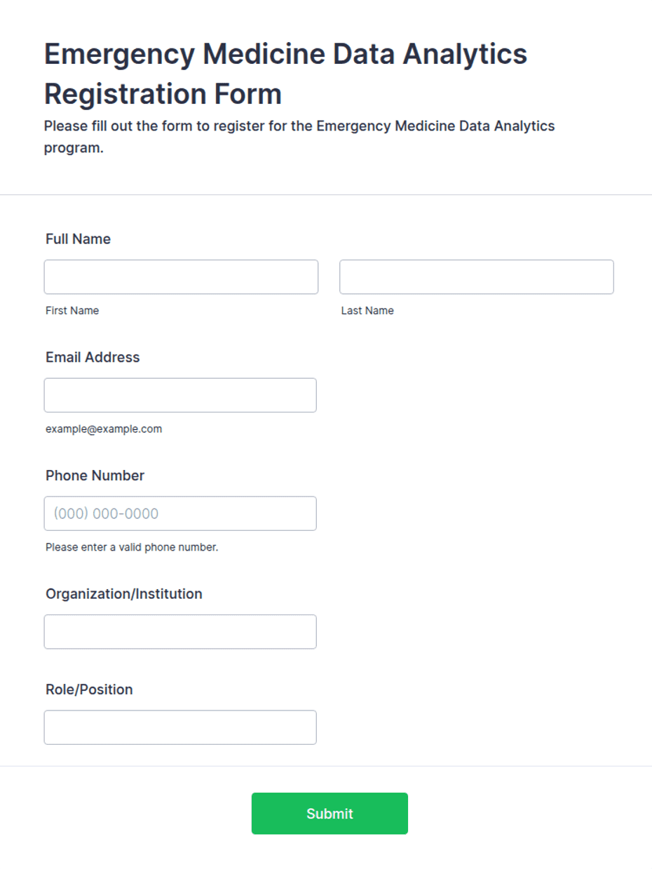 Dataskript Registration Emergency Medicine Data Analytics Registration Form Template | Jotform
