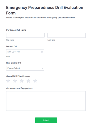 Emergency Preparedness Drill Evaluation Form Template
