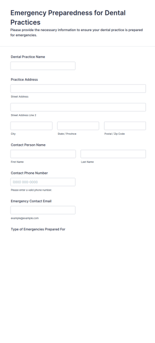 Emergency Preparedness For Dental Practices Form Template