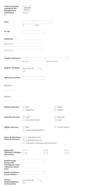 Eminler İşbaşvuru Form Şablonu