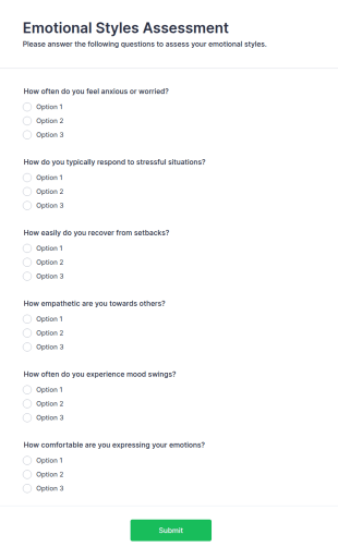 Emotional Styles Assessment Form Template