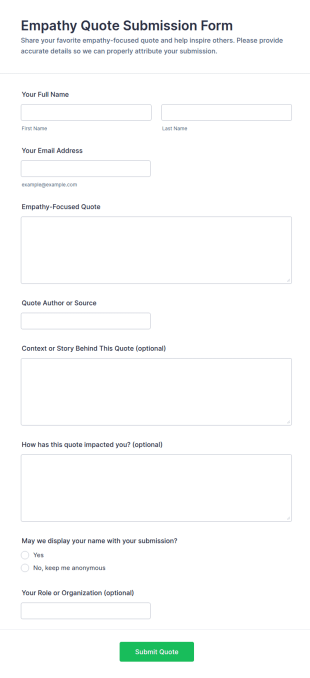 Empathy Quote Submission Form Template