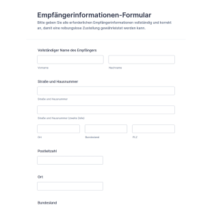 Empfängerinformationen Formular