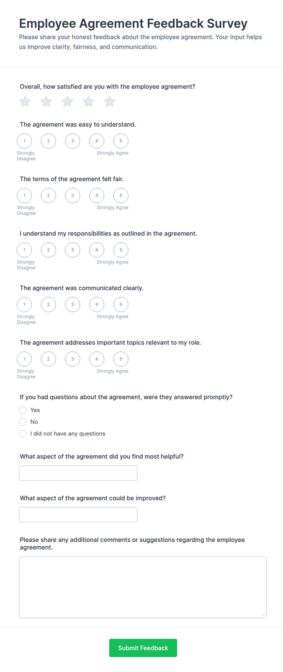 Contract Form Template.pdf Employee Agreement Feedback Survey Form Template | Jotform