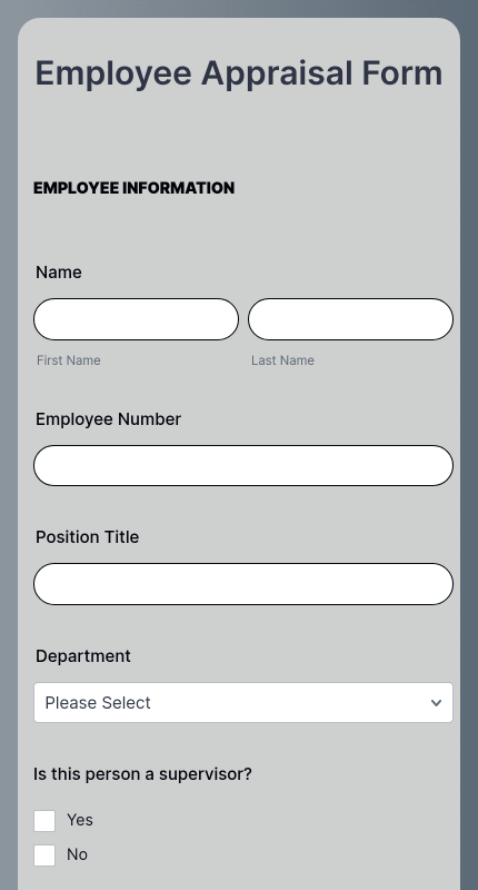Employee Appraisal Form