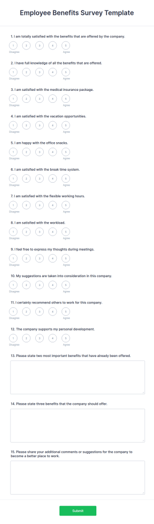 Employee Benefits Survey Template Form Template | Jotform