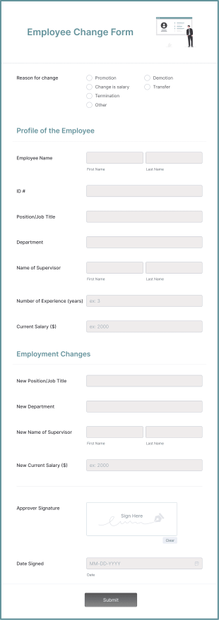 Employee Change Form Template