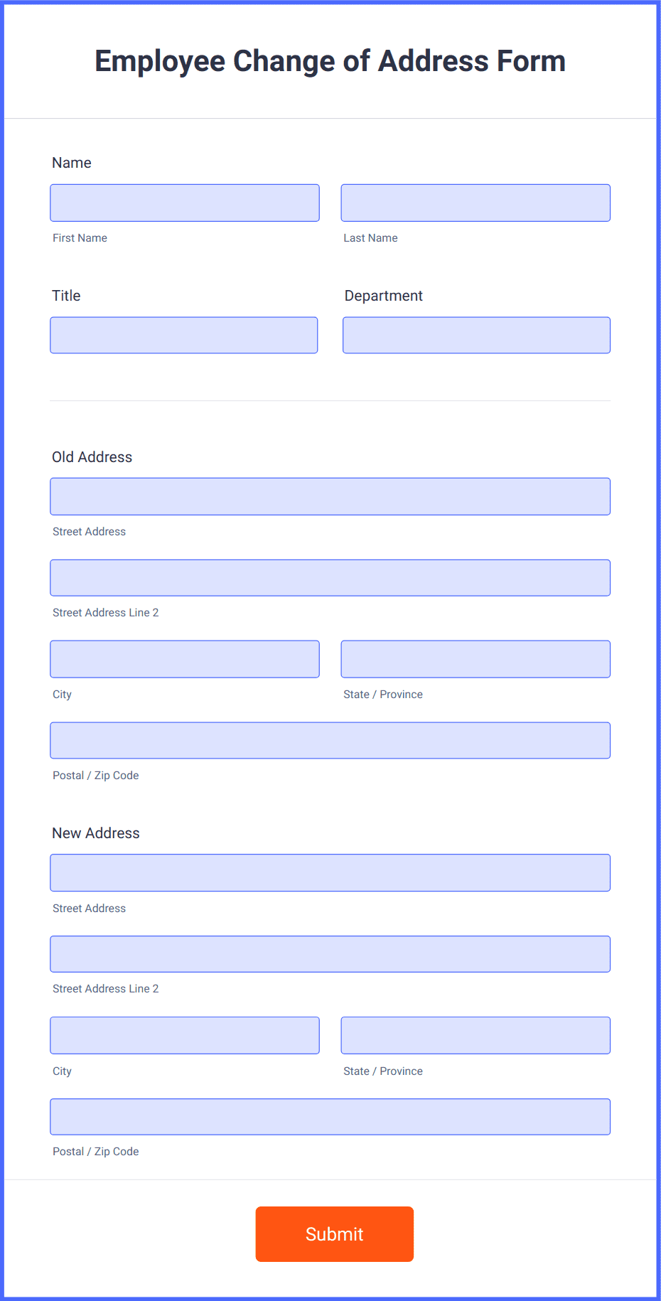 Employee Change of Address Form Template | Jotform