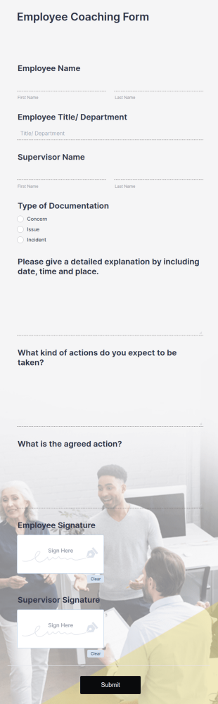 Employee Coaching Form Template