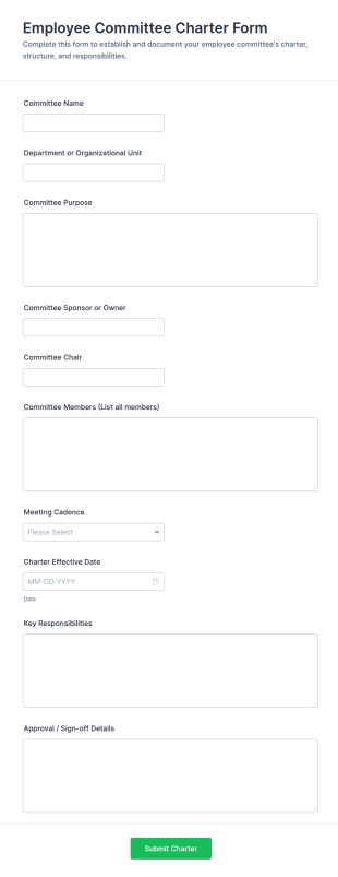 Employee Committee Charter Form Template